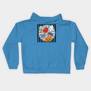 Retro Vintage Halloween. Little Boo Crew. Crazy Stripes and Vortex Style Kids Hoodie